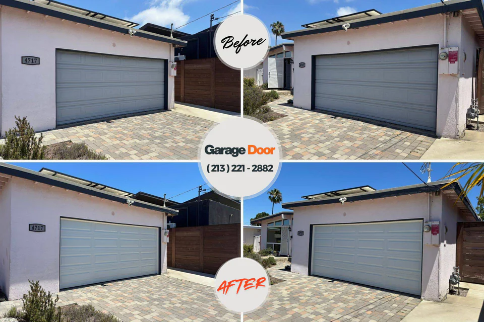 Before and after: garage door repair San Joaquin, CA
